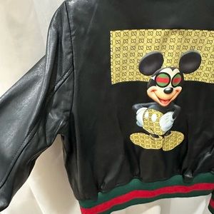 Gucci Leather Jacket with print on the back